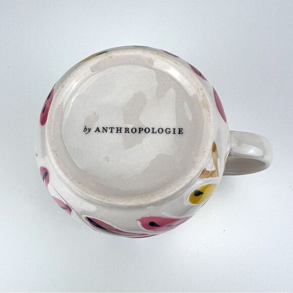 Anthropologie Home Mathilde Mug Vibrant Floral Handpainted Stoneware Coffee Tea - Picture 5 of 8